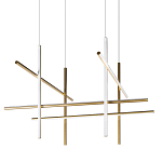 Люстра с 8-ю пересекающимися цилиндрическими плафонами на тонких тросах Trumpet tube варинант исполнения - 1 | Loft Concept в Нижнем Новгороде
