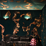 Обои с вышивкой ручной работы Plume Original colourway on velvet варинант исполнения - 2 | Loft Concept в Нижнем Новгороде