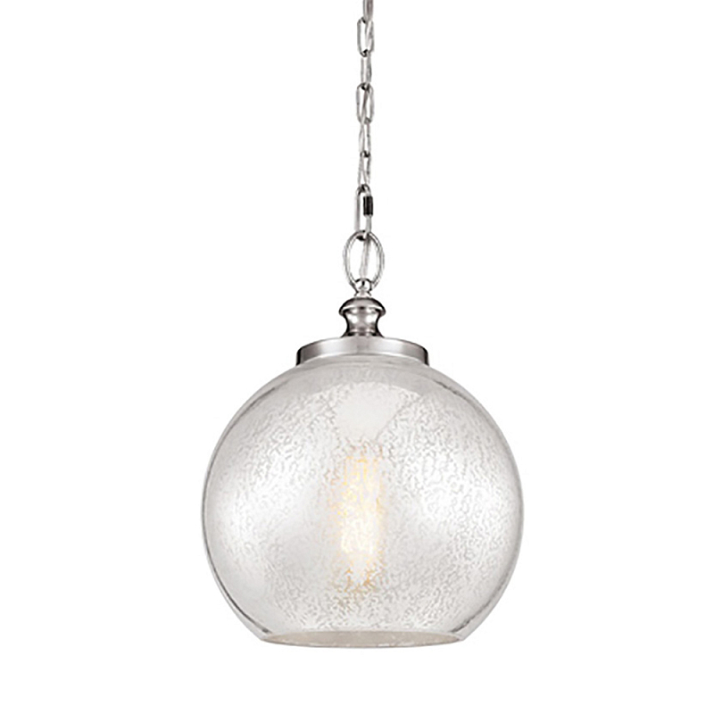 Подвесной светильник с прозрачным стеклянным плафоном в форме шара в современном стиле на цепи Feiss Сталь Прозрачное Стекло в Нижнем Новгороде | Loft Concept 