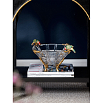 Чаша из прозрачного стекла на бронзовых ножках с фигурками попугаев Eden Garden варинант исполнения - 2 | Loft Concept в Нижнем Новгороде