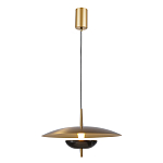 Подвесной светильник с золотым металлическим плафоном округлой формы и декоративным элементом из чёрного мрамора Midnight Grace  варинант исполнения - 1 | Loft Concept в Нижнем Новгороде