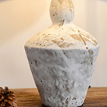 Настольная лампа с керамическим фактурным основанием и тканевым абажуром Eastern Tale варинант исполнения - 4 | Loft Concept в Нижнем Новгороде