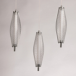 Люстра круглая каскадня с 5-ю плафонами из металлической сетки Mesh Lampshade Lighting варинант исполнения - 6 | Loft Concept в Нижнем Новгороде