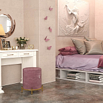 Банкетка круглая пыльно-розовый велюр на 4-х металлических ножках золотого цвета SANJAY варинант исполнения - 5 | Loft Concept в Нижнем Новгороде