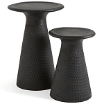 Круглый приставной столик из массива манго Piero Black Side Table варинант исполнения - 3 | Loft Concept в Нижнем Новгороде