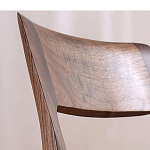 Стул деревянный с мягким сиденьем из черной натуральной кожи Moon Walnut Furniture варинант исполнения - 6 | Loft Concept в Нижнем Новгороде