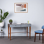 Стол письменный из массива бука с 2-мя ящиками серый Wenge Light варинант исполнения - 5 | Loft Concept в Нижнем Новгороде