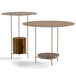 Дизайнерский круглый кофейный стол из металла с мраморным декором PANNA COTTA Coffee Table варинант исполнения - 5 | Loft Concept в Нижнем Новгороде