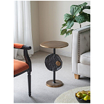 Столик приставной с абстрактным основанием и акцентом в виде золотистого диска Heavenly Space варинант исполнения - 9 | Loft Concept в Нижнем Новгороде