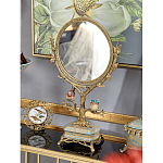 Зеркало с бронзовой подставкой в виде дерева и фарфоровыми птичками на голубом основании Eden Garden варинант исполнения - 4 | Loft Concept в Нижнем Новгороде