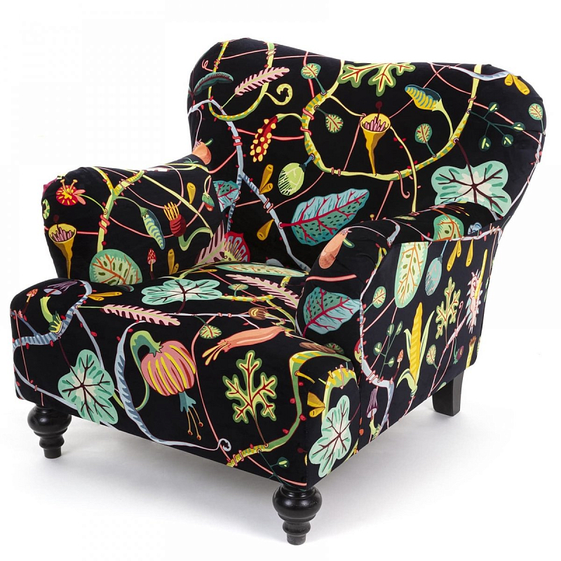 Кресло Seletti Armchair Botanical diva black Черный Мульти в Нижнем Новгороде | Loft Concept 