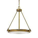 Люстра подвесная цвета латунь с плоским круглым матовым стеклянным плафоном на цепи Hinkley варинант исполнения - 1 | Loft Concept в Нижнем Новгороде