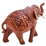 Статуэтка из дерева суар в виде слона в традиционном облачении Elephant in blanket варинант исполнения - 2 | Loft Concept в Нижнем Новгороде