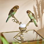 Подсвечник с двумя попугаями из фарфора на бронзовой ветке Eden Garden варинант исполнения - 1 | Loft Concept в Нижнем Новгороде