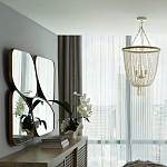 Зеркало в ассиметричной раме золотистого цвета Chaotic варинант исполнения - 4 | Loft Concept в Нижнем Новгороде