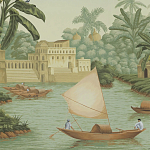 Обои ручная роспись River Scenes of Bengal Verdoyant варинант исполнения - 3 | Loft Concept в Нижнем Новгороде