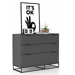 Комод цвета графит с 3-мя ящиками Strict Lines  варинант исполнения - 2 | Loft Concept в Нижнем Новгороде