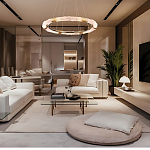 Люстра в форме кольца с золотым декором Warm Heavenly Light варинант исполнения - 7 | Loft Concept в Нижнем Новгороде