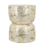 Приставной столик с мозаичным рисунком из раковин устриц Bone Inlay варинант исполнения - 2 | Loft Concept в Нижнем Новгороде