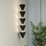 Подвесной светильник светодиодный в виде ряда черных металлических конусов  Herringbone варинант исполнения - 3 | Loft Concept в Нижнем Новгороде