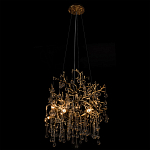 Подвесная люстра в виде ветвей деревьев золотого цвета с прозрачными подвесками-каплями 8 и 14 ламп Droplet Chandelier варинант исполнения - 5 | Loft Concept в Нижнем Новгороде