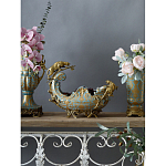 Чаша голубого цвета с оранментом и и бронзовыми фигурами леопардов Eden Garden варинант исполнения - 5 | Loft Concept в Нижнем Новгороде