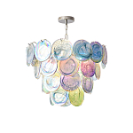 Люстра с каскадом из круглых разноцветных стеклянных дисков Mother of Pearl Iridescence варинант исполнения - 4 | Loft Concept в Нижнем Новгороде