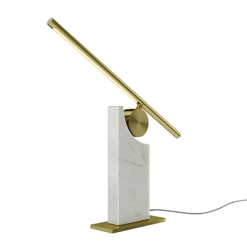 Настольный светильник Monumento 3000К 9Вт Черный Белый Латунь в Нижнем Новгороде | Loft Concept 