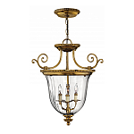 Люстра подвесная цвета латунь с прозрачным стеклянным плафоном и тремя лампами в классическом стиле на цепи Hinkley варинант исполнения - 2 | Loft Concept в Нижнем Новгороде