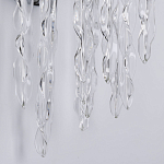 Бра цвета хром с ветвями и прозрачными стеклянными подвесками в виде вытянутых спиральных капель Droplet Chandelier варинант исполнения - 5 | Loft Concept в Нижнем Новгороде