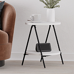 Стол приставной с 2-мя круглыми белыми столешницами ESSEL SIDE TABLE WHITE варинант исполнения - 6 | Loft Concept в Нижнем Новгороде