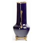 Ваза темно-синяя фарфоровая с бронзовыми ручками и ножками Eden Garden варинант исполнения - 3 | Loft Concept в Нижнем Новгороде