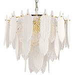 Люстра с декором из рельефного стекла в виде перьев Abelia Feather Chandelier 10 варинант исполнения - 1 | Loft Concept в Нижнем Новгороде