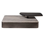 Столик журнальный квадратный  с полкой Sculptural Marble Accent с мрамором  варинант исполнения - 3 | Loft Concept в Нижнем Новгороде