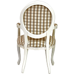 Стул с подлокотниками и круглой спинкой  Checkered Upholstery Chair обивка в клетку варинант исполнения - 4 | Loft Concept в Нижнем Новгороде
