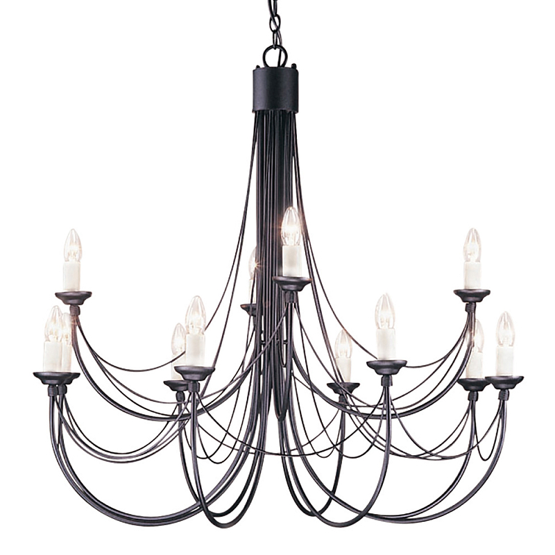 Люстра черного цвета ручной работы с канделябрами и переплетенной проволочной драпировкой Elstead Lighting Черный Белый в Нижнем Новгороде | Loft Concept 