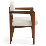 Кресло обеденное Alcove White Boucle из массива ореха варинант исполнения - 3 | Loft Concept в Нижнем Новгороде