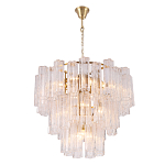 Люстра круглая многоярусная с прозрачными подвесками из стекла Hexagon Tube Light варинант исполнения - 3 | Loft Concept в Нижнем Новгороде