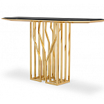 Консоль с чёрной столешницей и золотым фигурным основанием Cosmo варинант исполнения - 2 | Loft Concept в Нижнем Новгороде