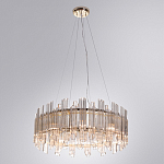 Люстра подвесная круглая с прозрачными хрустальными трубками и золотистым каркасом Диаметр 60 см Hexagon Tube Light варинант исполнения - 2 | Loft Concept в Нижнем Новгороде