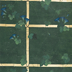 Обои ручная роспись Morning Glory Original colourway on Edo Green painted Xuan paper варинант исполнения - 1 | Loft Concept в Нижнем Новгороде
