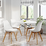 Стул с основой из пластика и мягким сиденьем Arvika White варинант исполнения - 8 | Loft Concept в Нижнем Новгороде