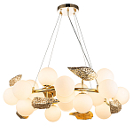 Люстра круглая на золотистом каркасе с белыми стеклянными плафонами Zest of Light варинант исполнения - 1 | Loft Concept в Нижнем Новгороде