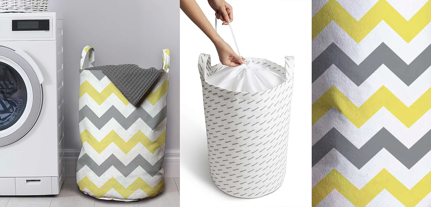 Корзина Mustard and Gray Chevron II Basket Корзина Mustard and Gray Chevron II Basket - Loft-Concept в Нижнем Новгороде