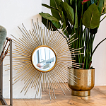 Зеркало-солнце круглое в раме из металла с золотыми с лучами Rays of Peace варинант исполнения - 3 | Loft Concept в Нижнем Новгороде