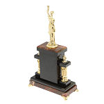 Часы настольные бронзовые из натурального камня Яшма с декором в виде Фемиды Themis Stone Clock варинант исполнения - 4 | Loft Concept в Нижнем Новгороде