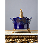 Чаша темно-синего цвета из фарфора с бронзовыми фигурками белок Eden Garden porcelain and bronze варинант исполнения - 3 | Loft Concept в Нижнем Новгороде