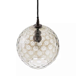 Подвесной светильник с плафоном в форме шара из стекла с рельефным узором Glass Pattern Lamp варинант исполнения - 1 | Loft Concept в Нижнем Новгороде