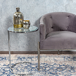 Приставной столик на серебристом основании с столешницей из стекла Noir варинант исполнения - 4 | Loft Concept в Нижнем Новгороде