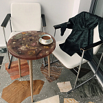 Круглый журнальный столик со столешницей из эпоксидной смолы Epoxy Resin Flowers Coffee Table варинант исполнения - 8 | Loft Concept в Нижнем Новгороде